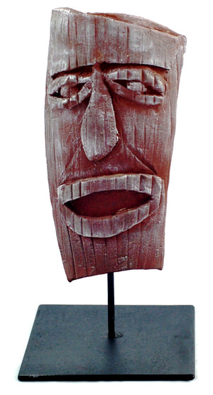 Escultura máscara rostro indígena